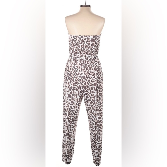 Womens Shui Si Qing strapless Leopard Print jumpsuit Size M/L w Pockets! - Picture 7 of 8